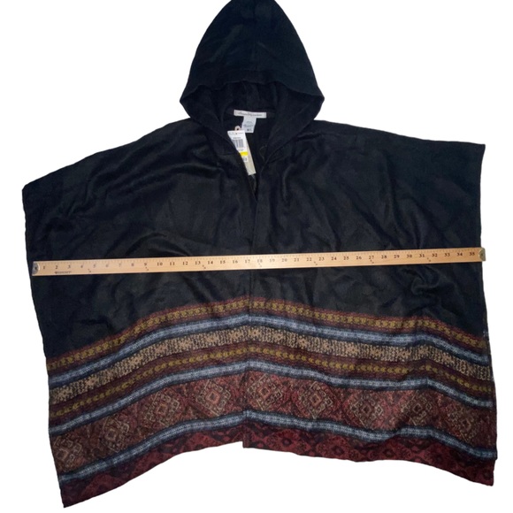 American Rag Cie Printed Open Front Hooded Lightweight Poncho - M/L - NWT - Picture 2 of 10